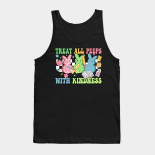 Treat All Peeps With Kindness Easter Teacher Tank Top